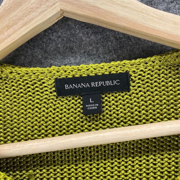 Banana Republic Sweater Pullover Women L Large Green Knit Long Sleeve Crew Neck - Picture 5 of 10